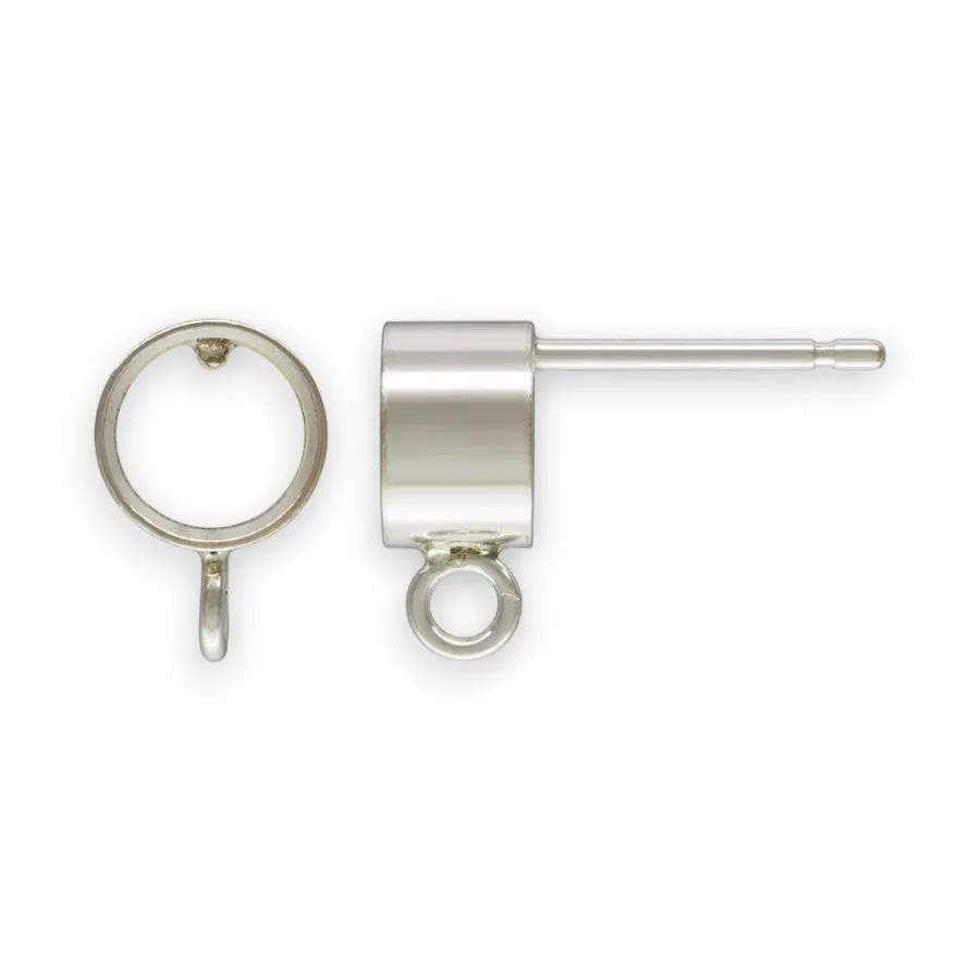 🆕🔗 Bezel Stud Setting with Inner Step (with Open Jump Ring) | Pair 💍💍
