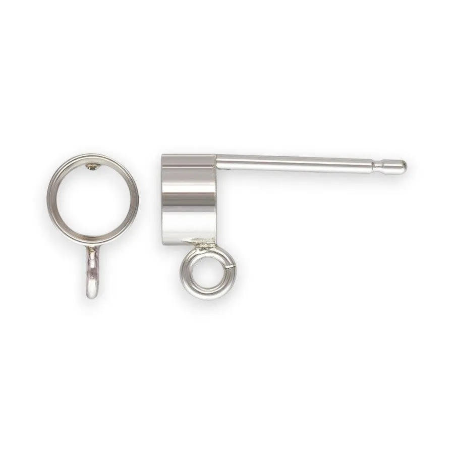 🆕🔗 Bezel Stud Setting with Inner Step (with Open Jump Ring) | Pair 💍💍