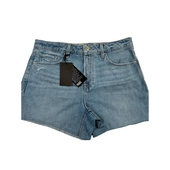 * PAIGE Women's Noella Cutoff Distressed Shorts Cvrd Buttonfly Sz 24