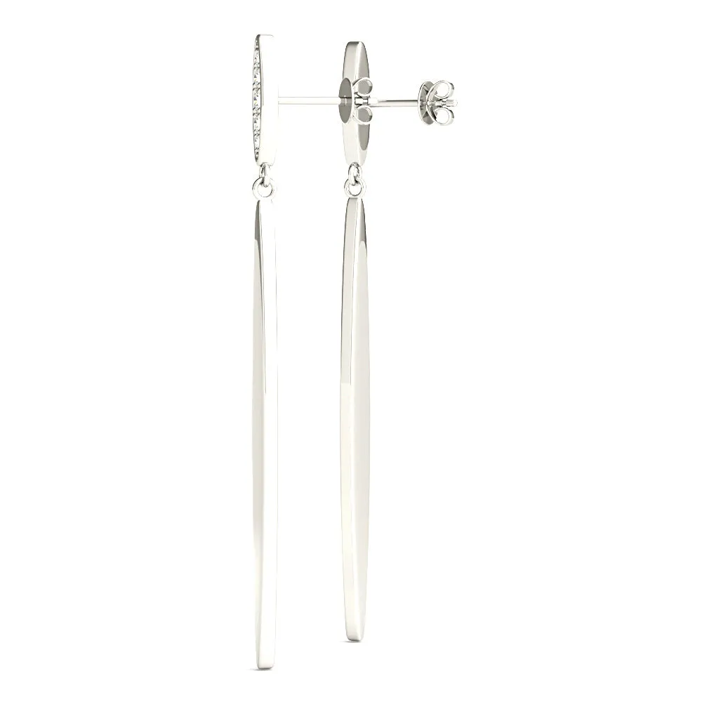0.14 ctw Diamond Linear  Drop Earrings