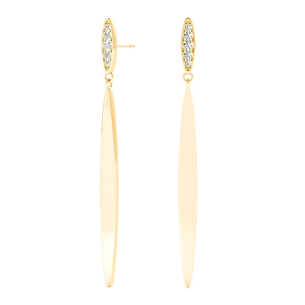 0.14 ctw Diamond Linear  Drop Earrings