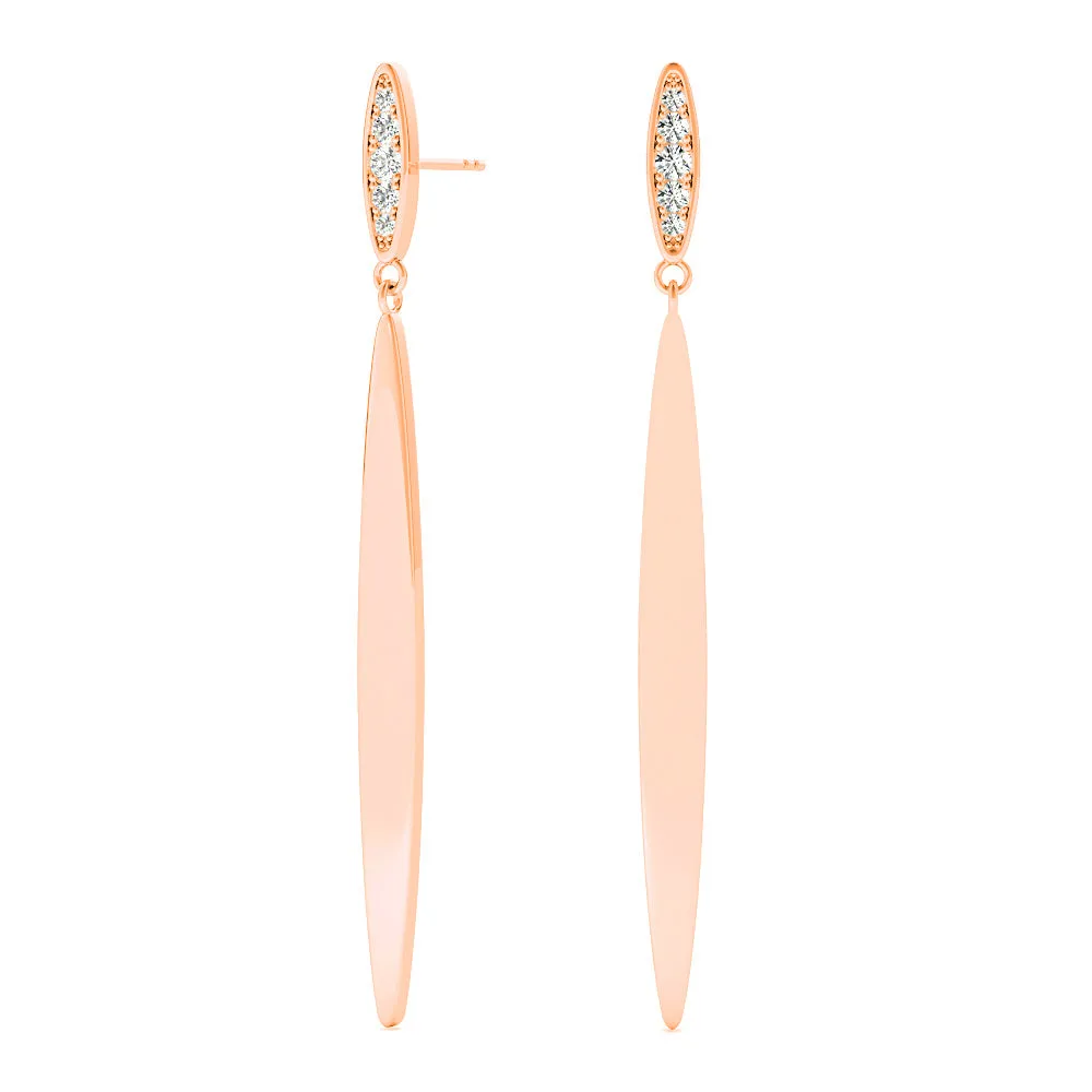 0.14 ctw Diamond Linear  Drop Earrings