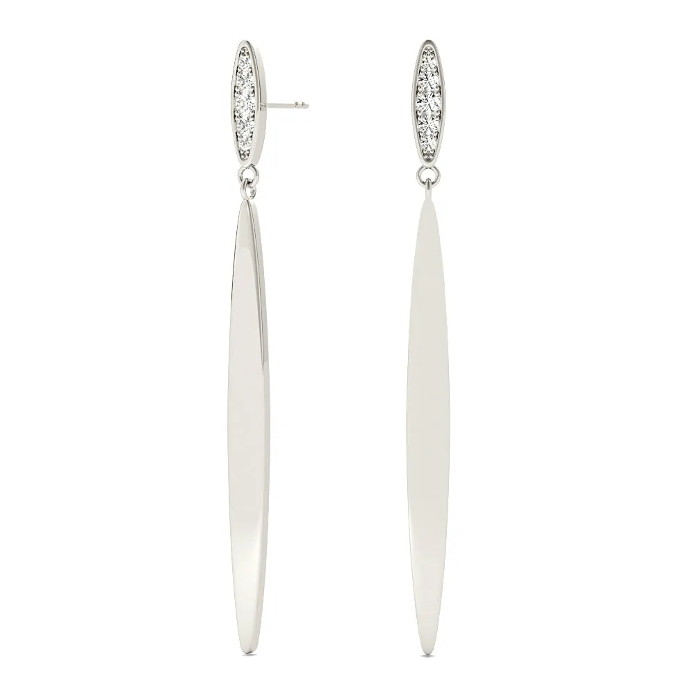 0.14 ctw Diamond Linear  Drop Earrings