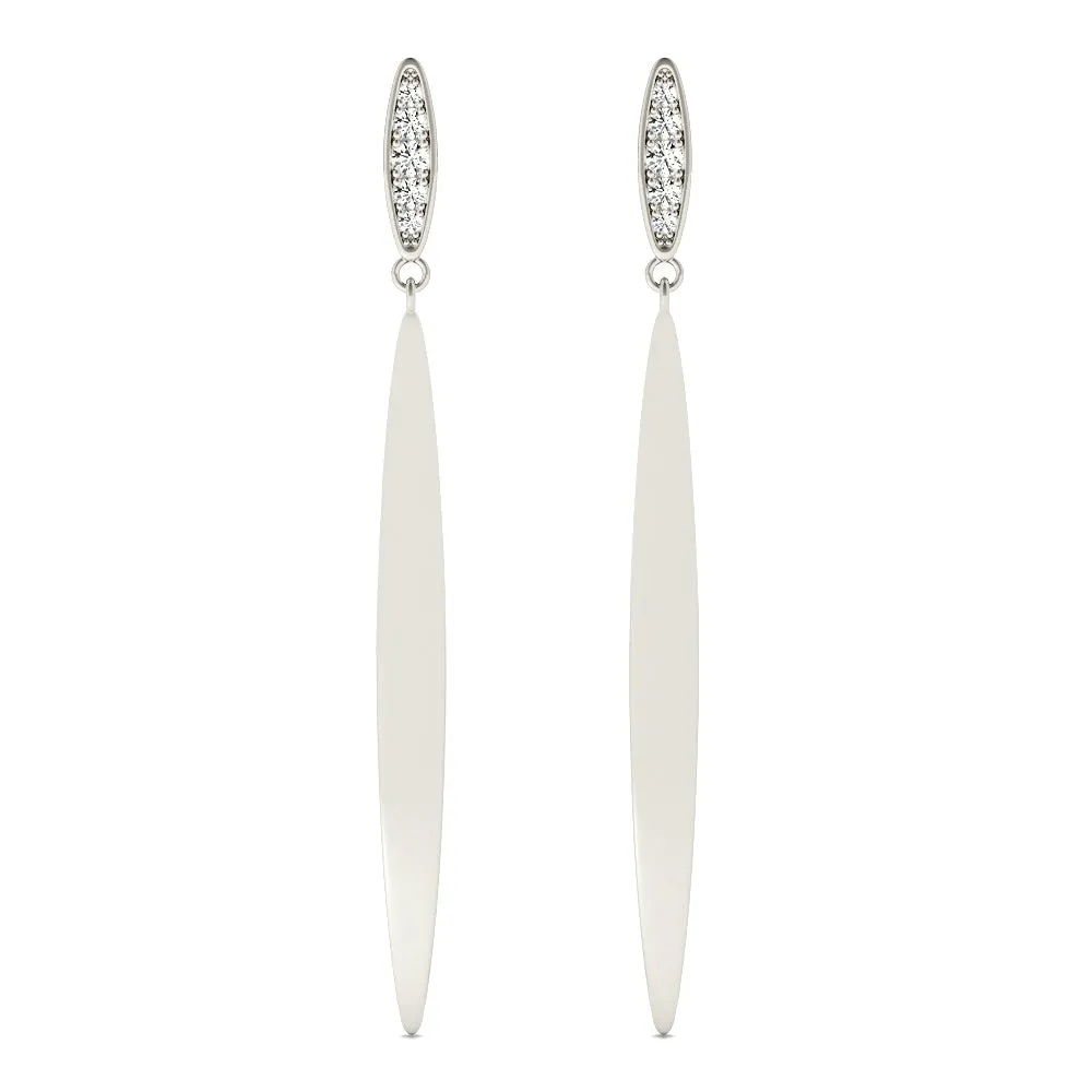 0.14 ctw Diamond Linear  Drop Earrings