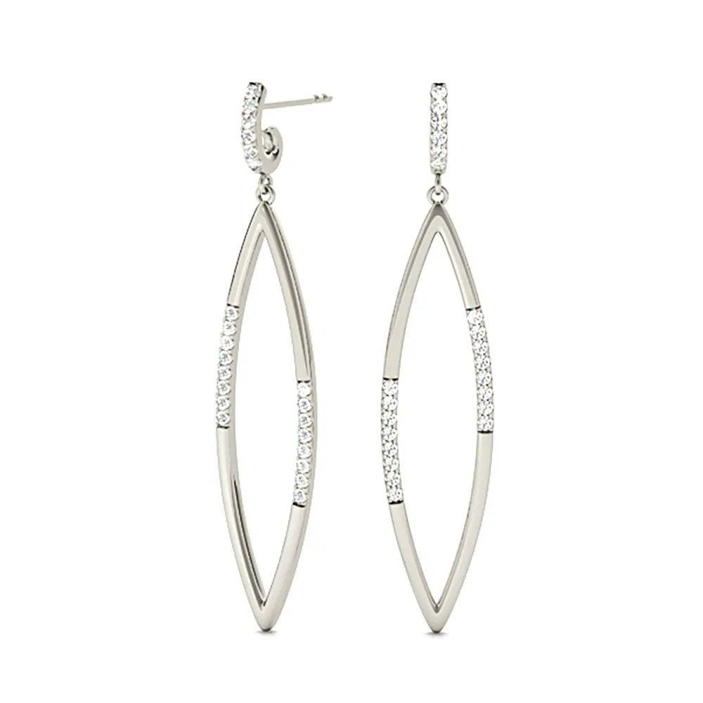 0.40 ctw Diamond Tear Drop Earrings Cocktail Style