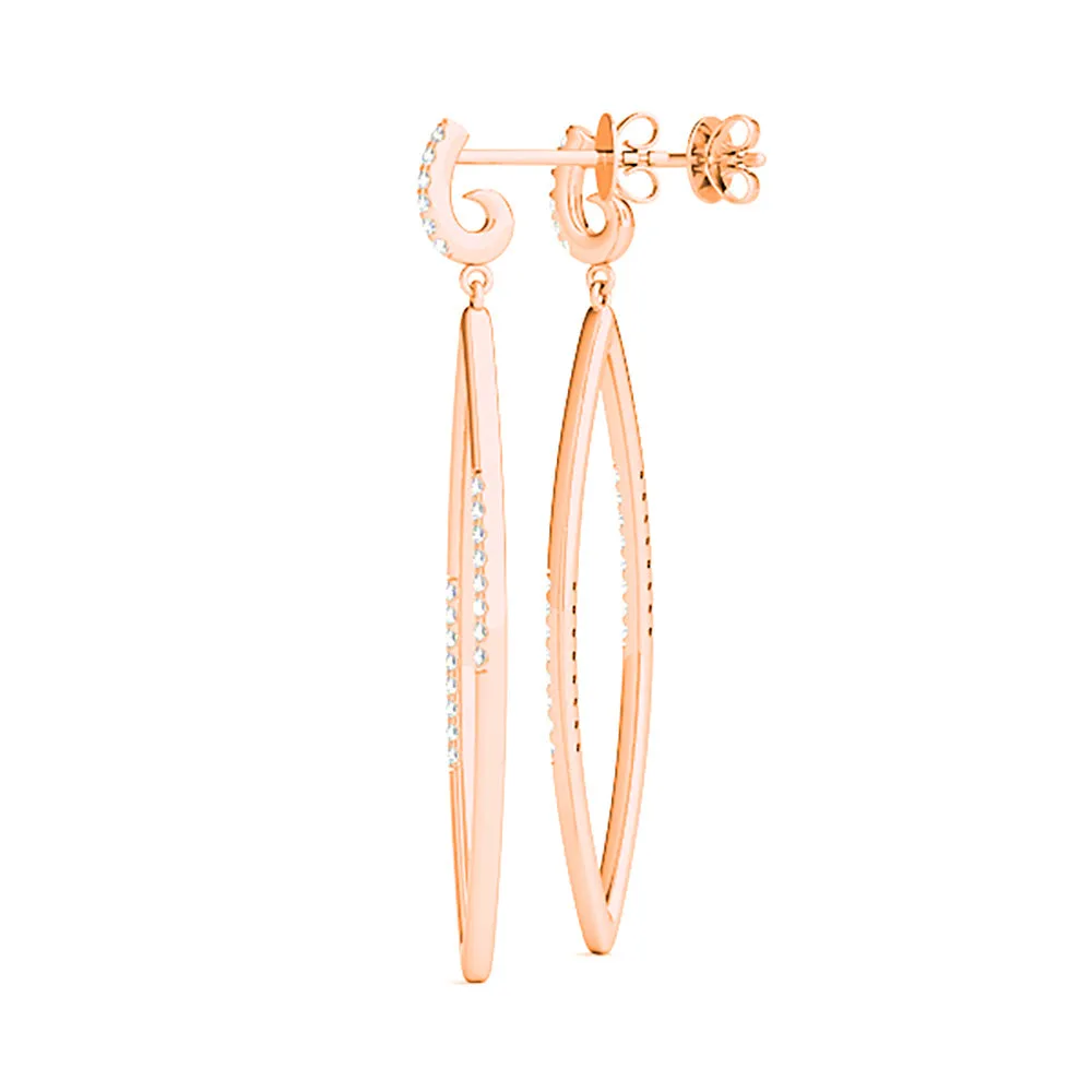 0.40 ctw Diamond Tear Drop Earrings Cocktail Style
