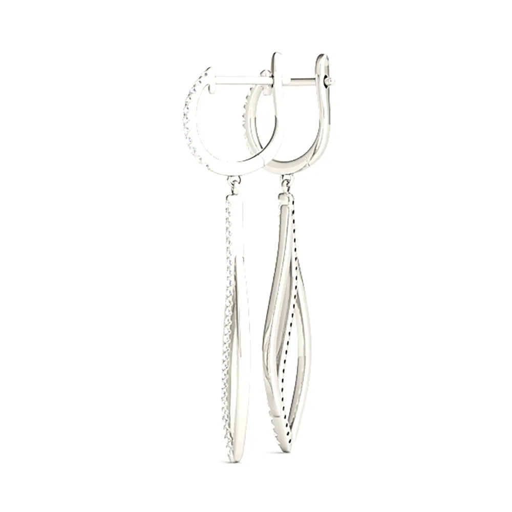 0.40 ctw Diamond Tear Drop Earrings Cocktail Style