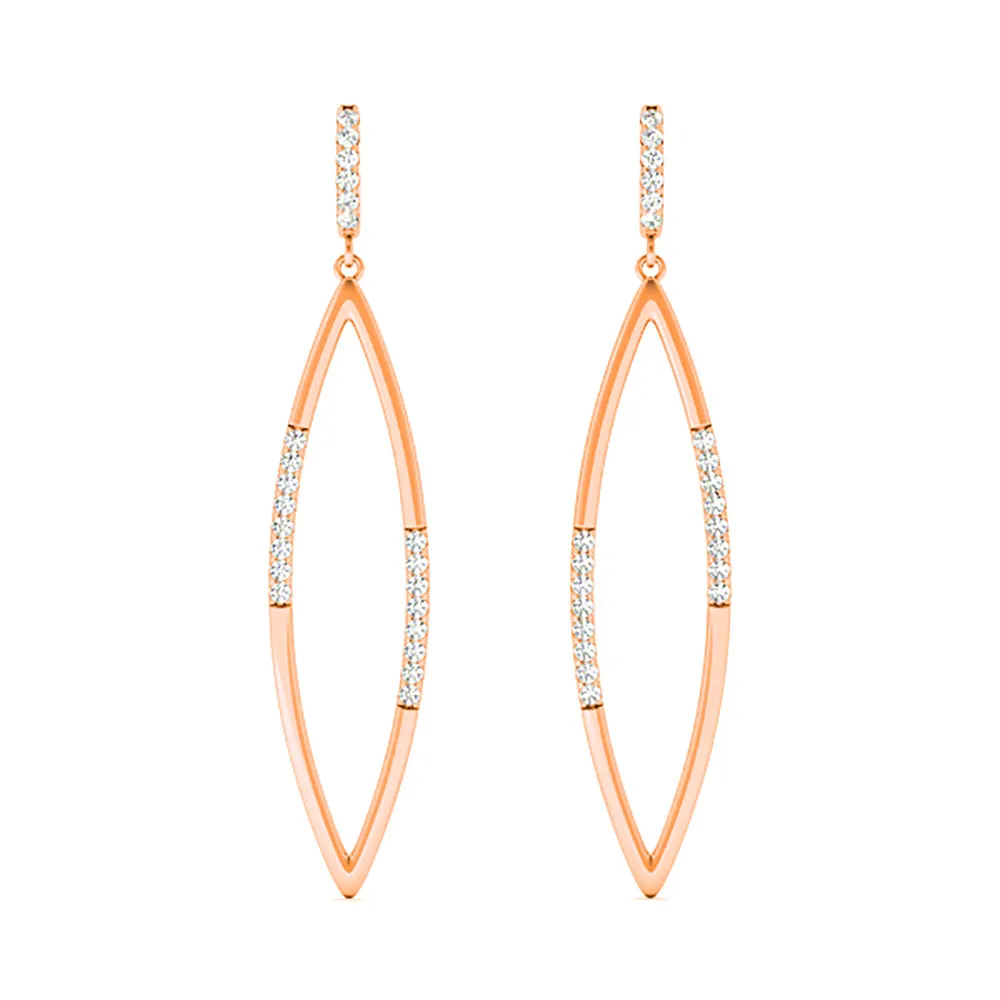0.40 ctw Diamond Tear Drop Earrings Cocktail Style