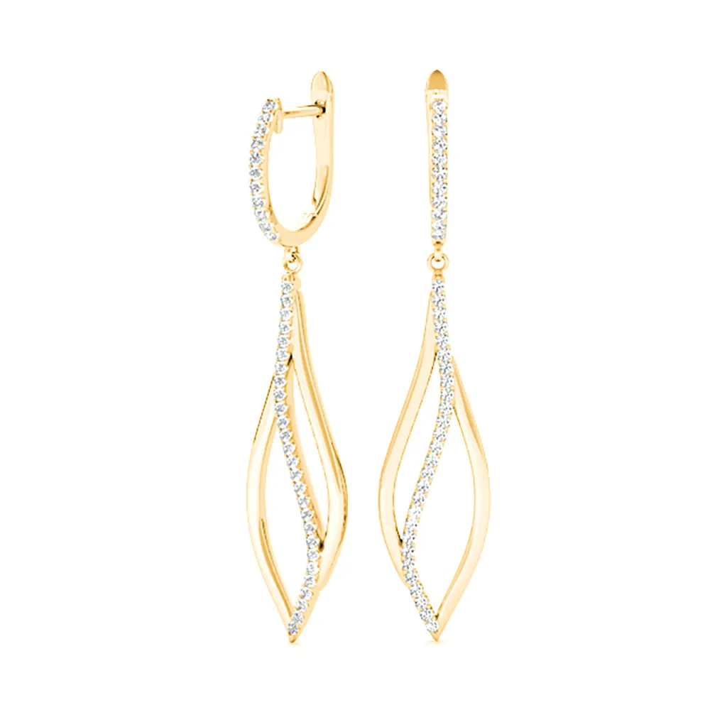 0.40 ctw Diamond Tear Drop Earrings Cocktail Style