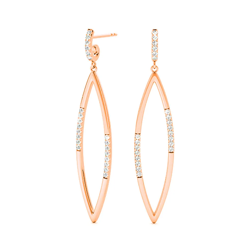 0.40 ctw Diamond Tear Drop Earrings Cocktail Style