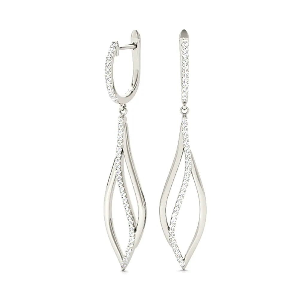 0.40 ctw Diamond Tear Drop Earrings Cocktail Style