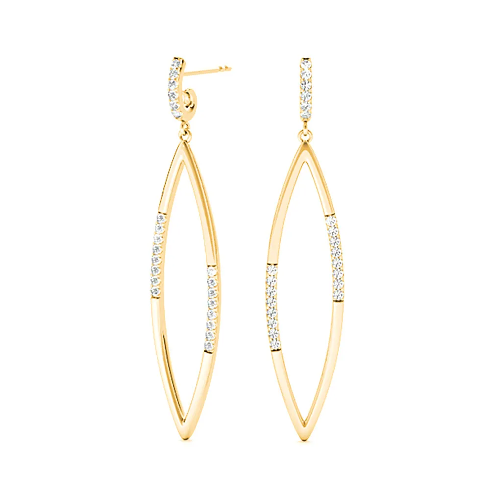 0.40 ctw Diamond Tear Drop Earrings Cocktail Style