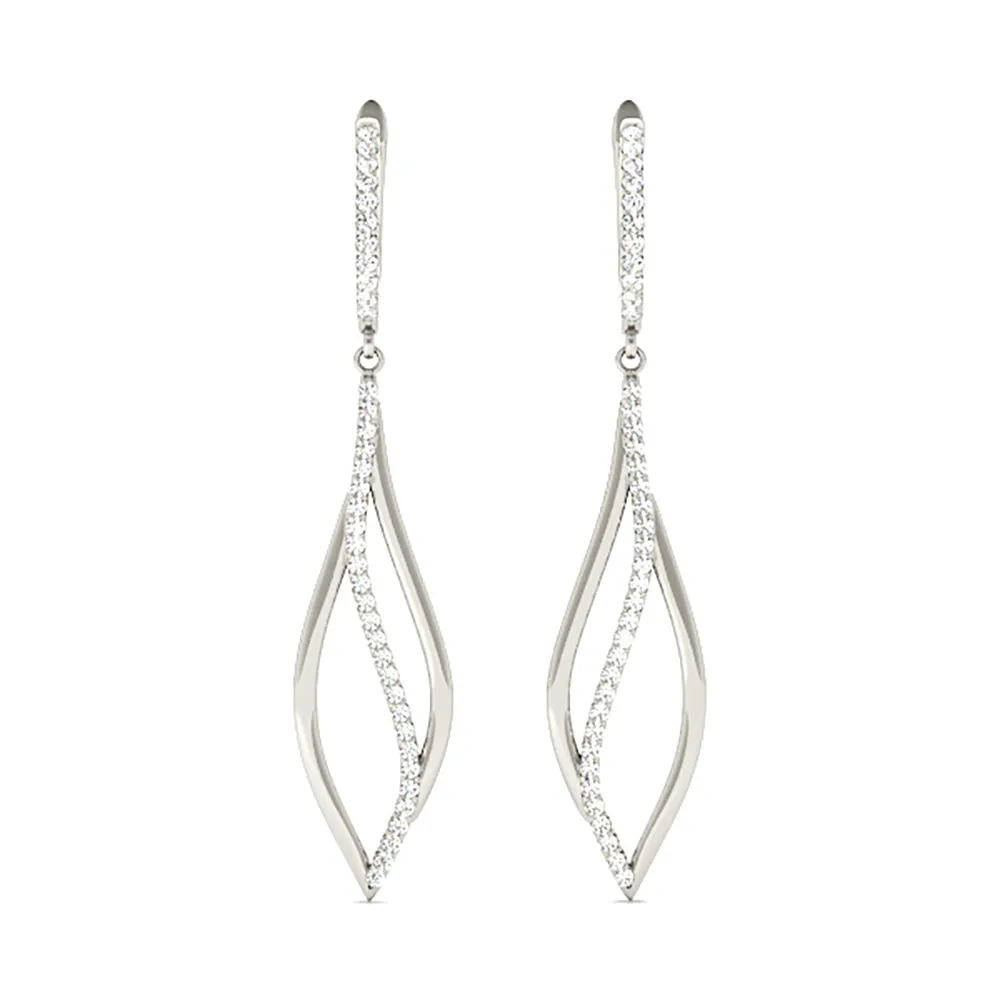 0.40 ctw Diamond Tear Drop Earrings Cocktail Style