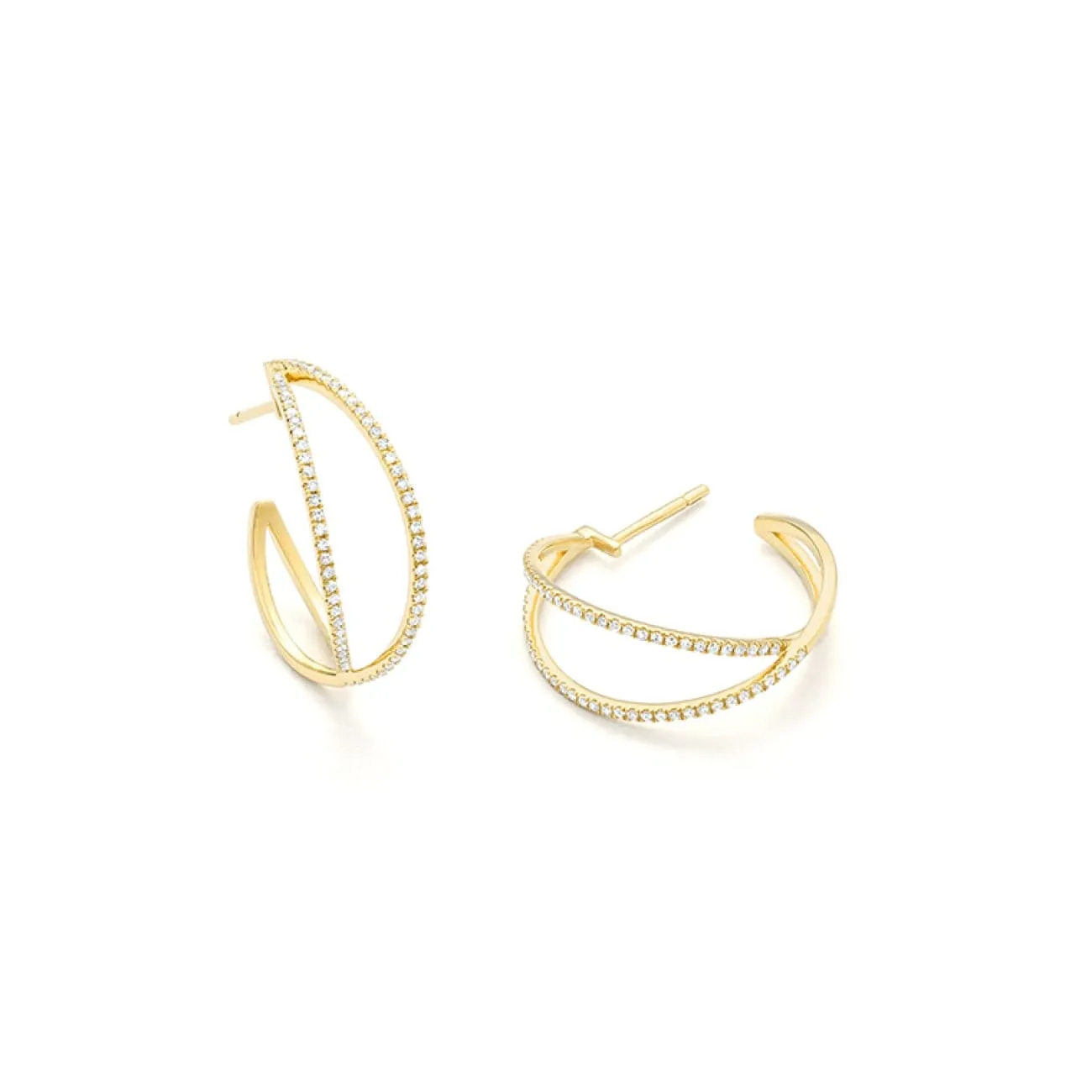 0.50CT HSI DIAMOND OPEN CRISS CROSS  HOOP EARRINGS