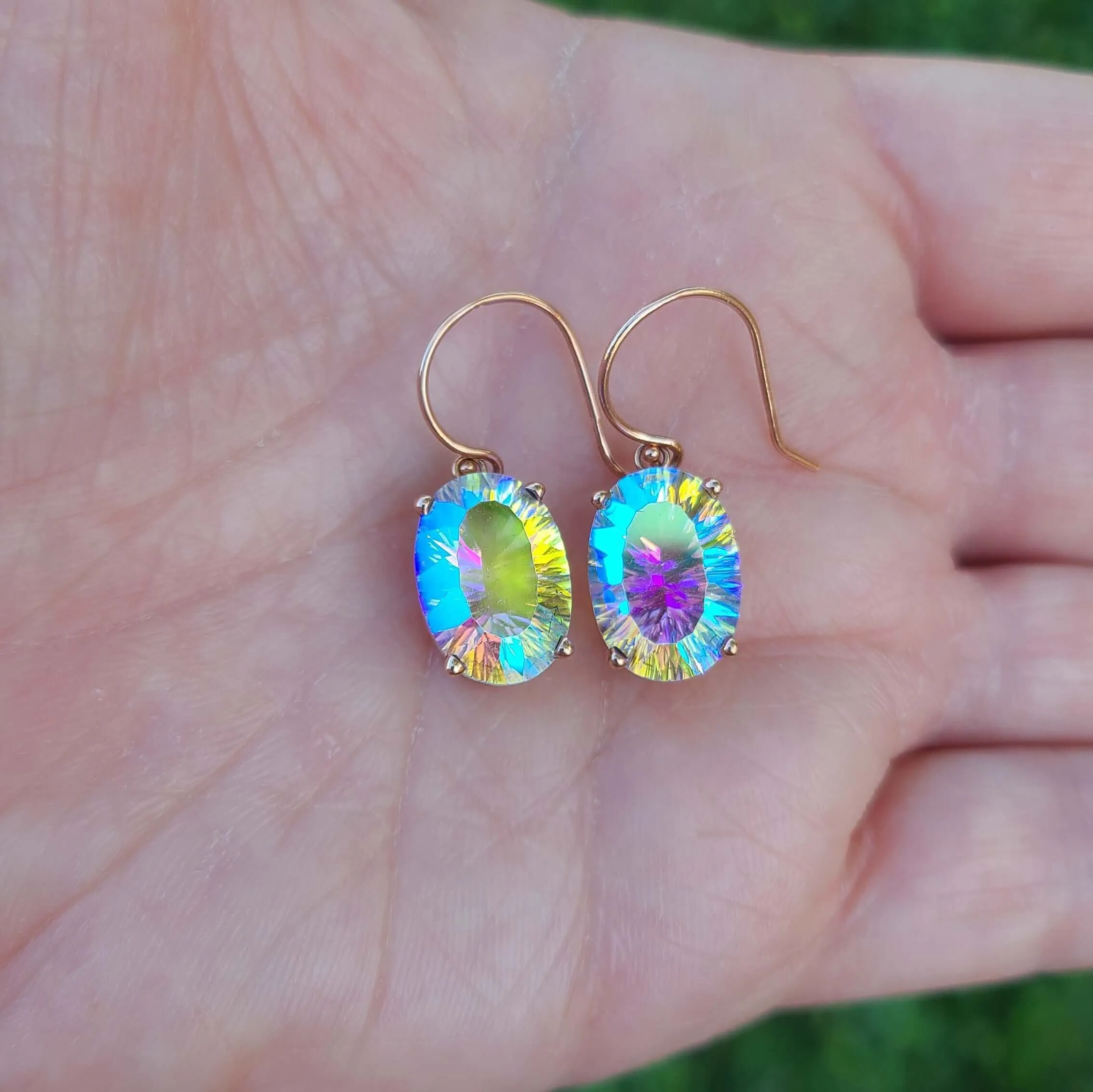 14K Mystic Quartz Earrings in Rose Gold