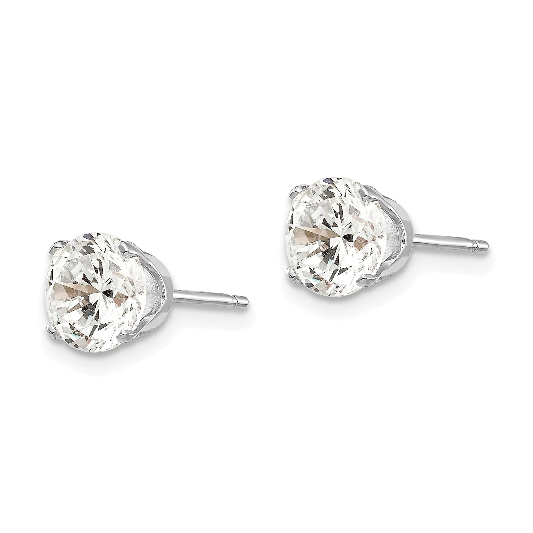 14k White Gold Cubic Zirconia Stud Earrings