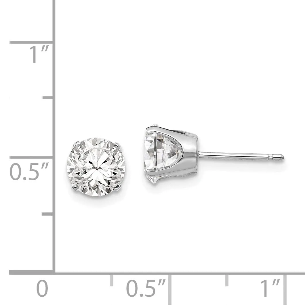 14k White Gold Cubic Zirconia Stud Earrings