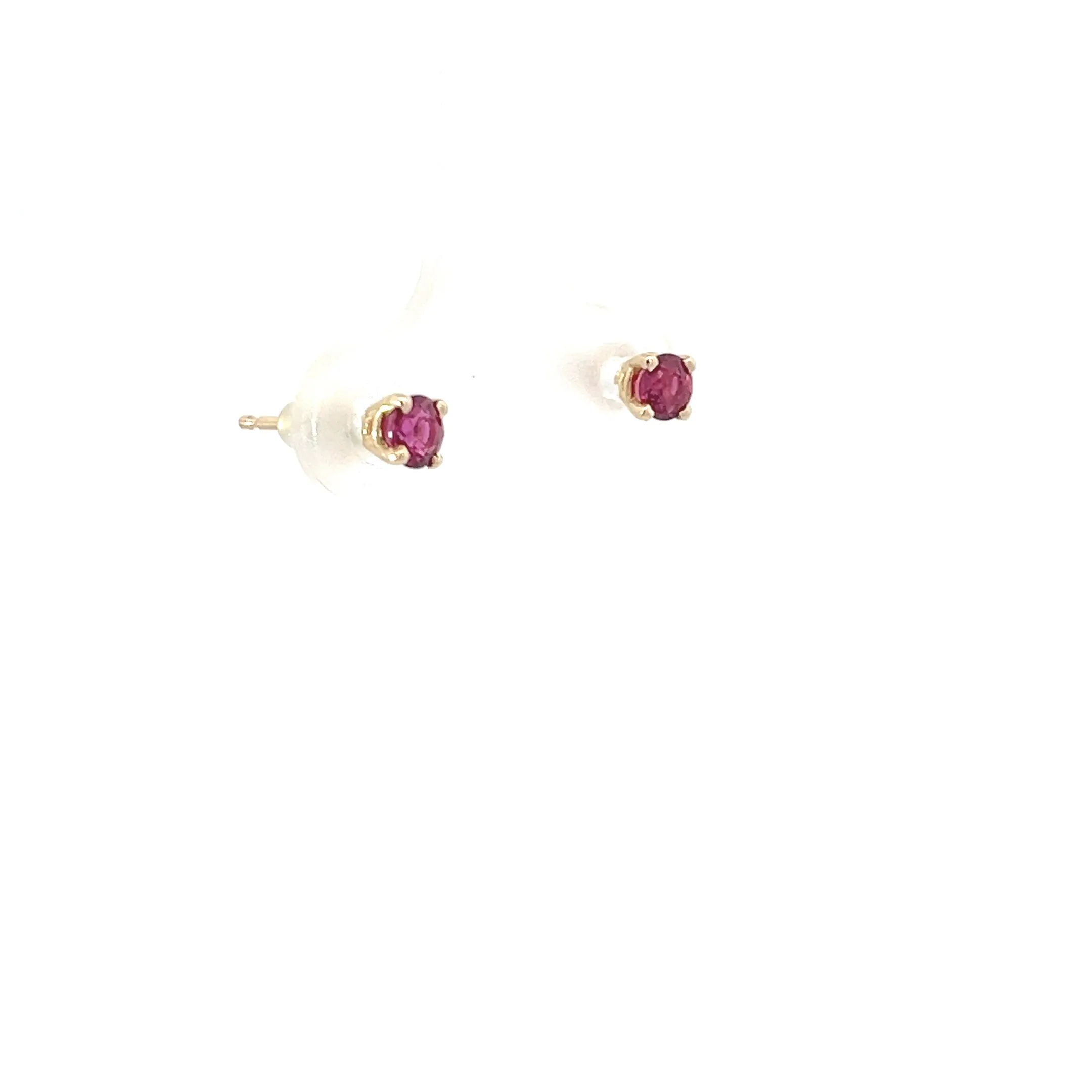 14k Yellow Gold .40ct Round Ruby Stud Earrings