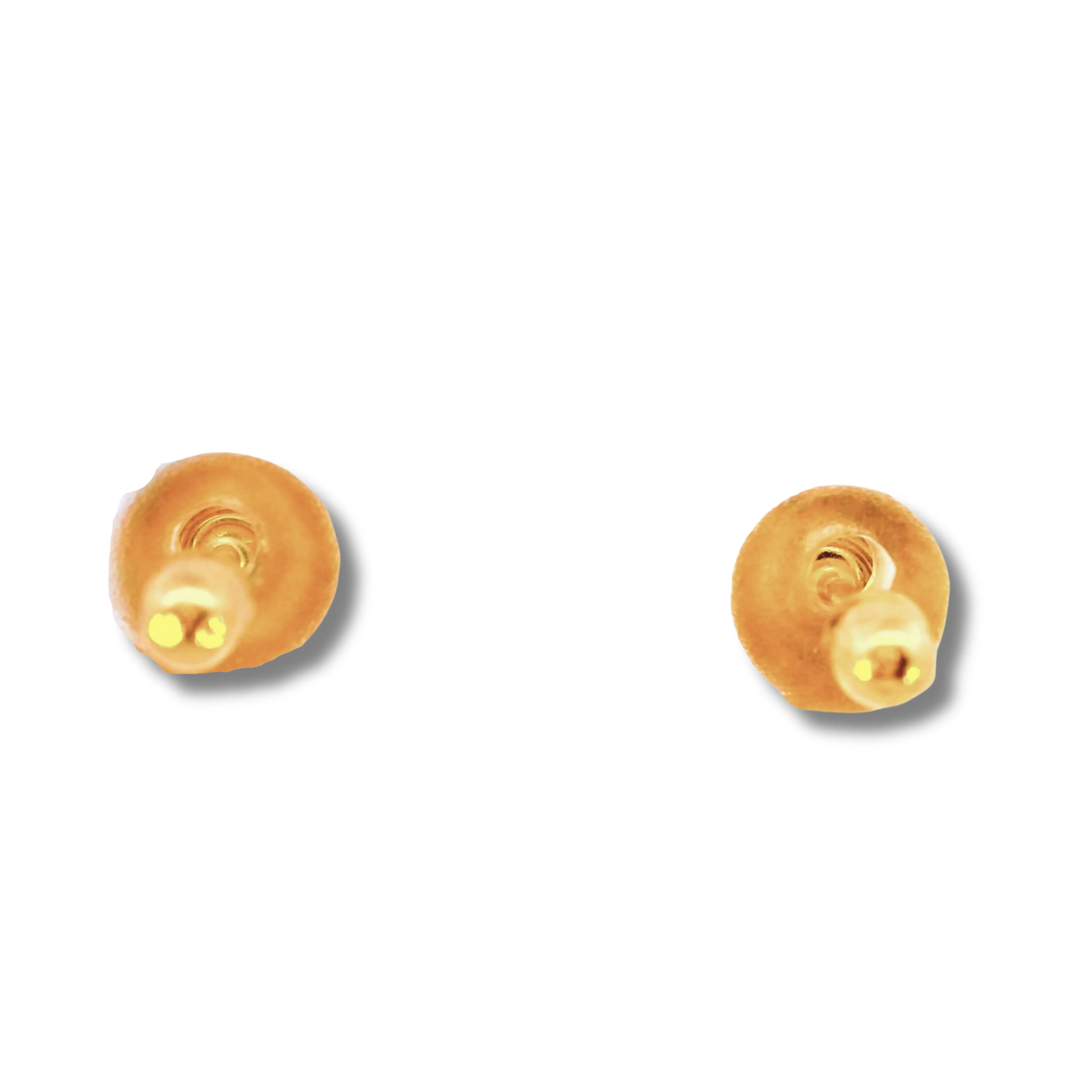 14K Yellow Gold Red "Mal de Ojo" Stud Earrings