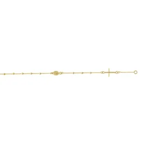 14K Yellow Gold Rosary Beaded Bracelet