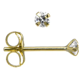 14kt Yellow Gold .03 ct Cubic Zirconia  Round Earrings