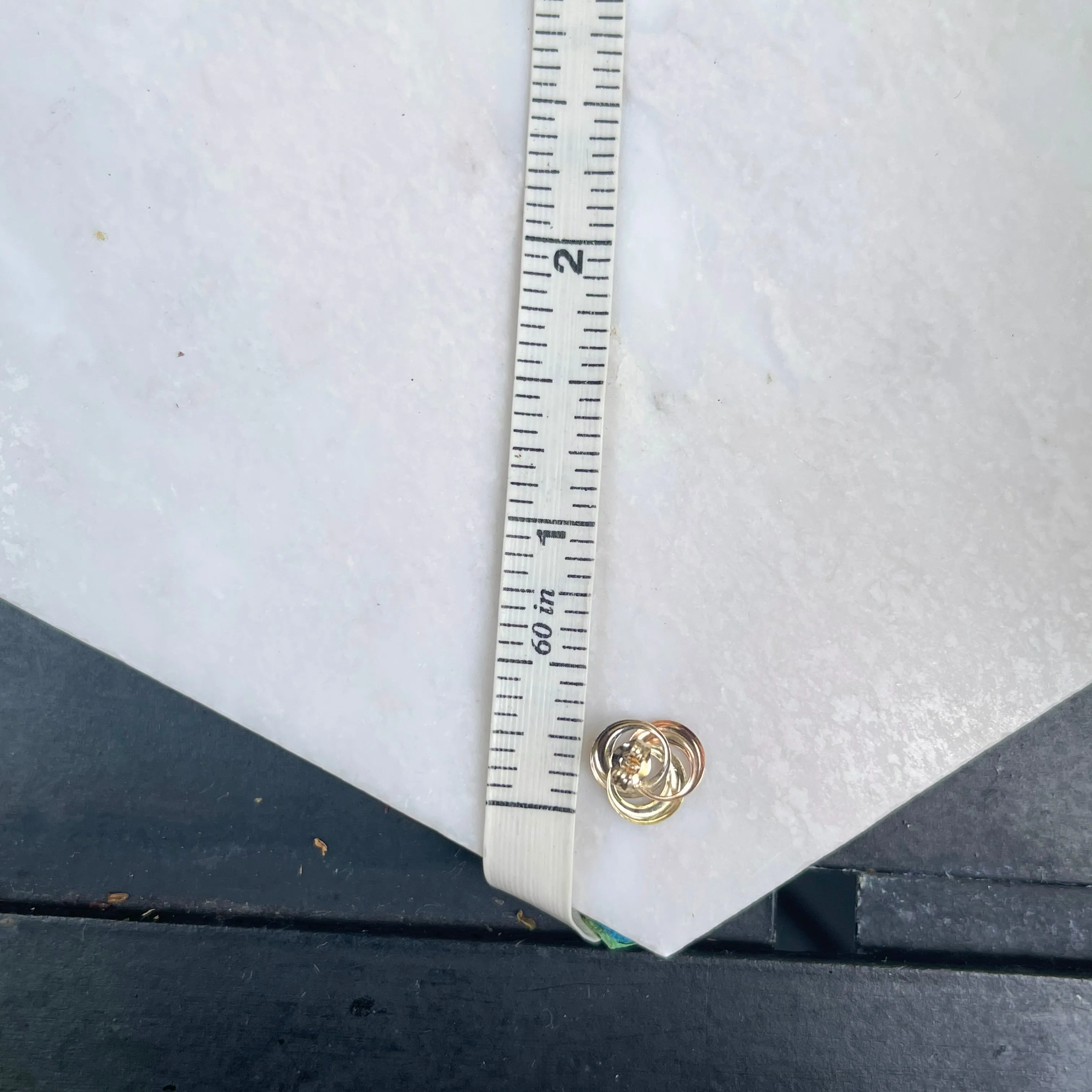 14KT Yellow Gold, Rose Gold,   White Gold Interlocking Circles Post Earrings