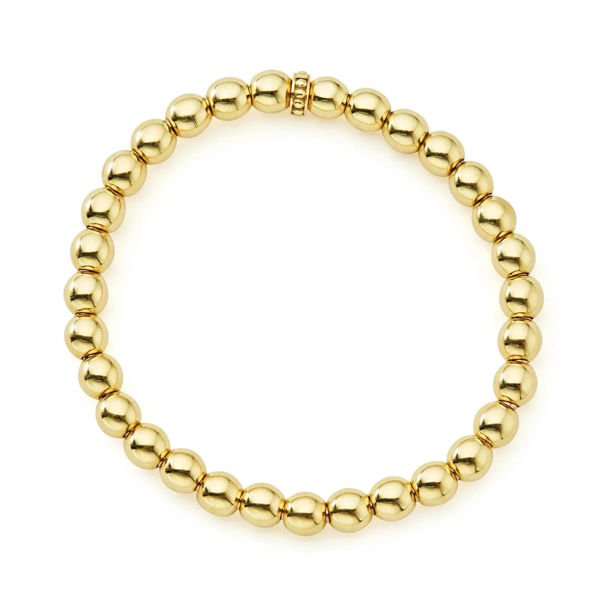 18K Gold Bead Bracelet | 6mm