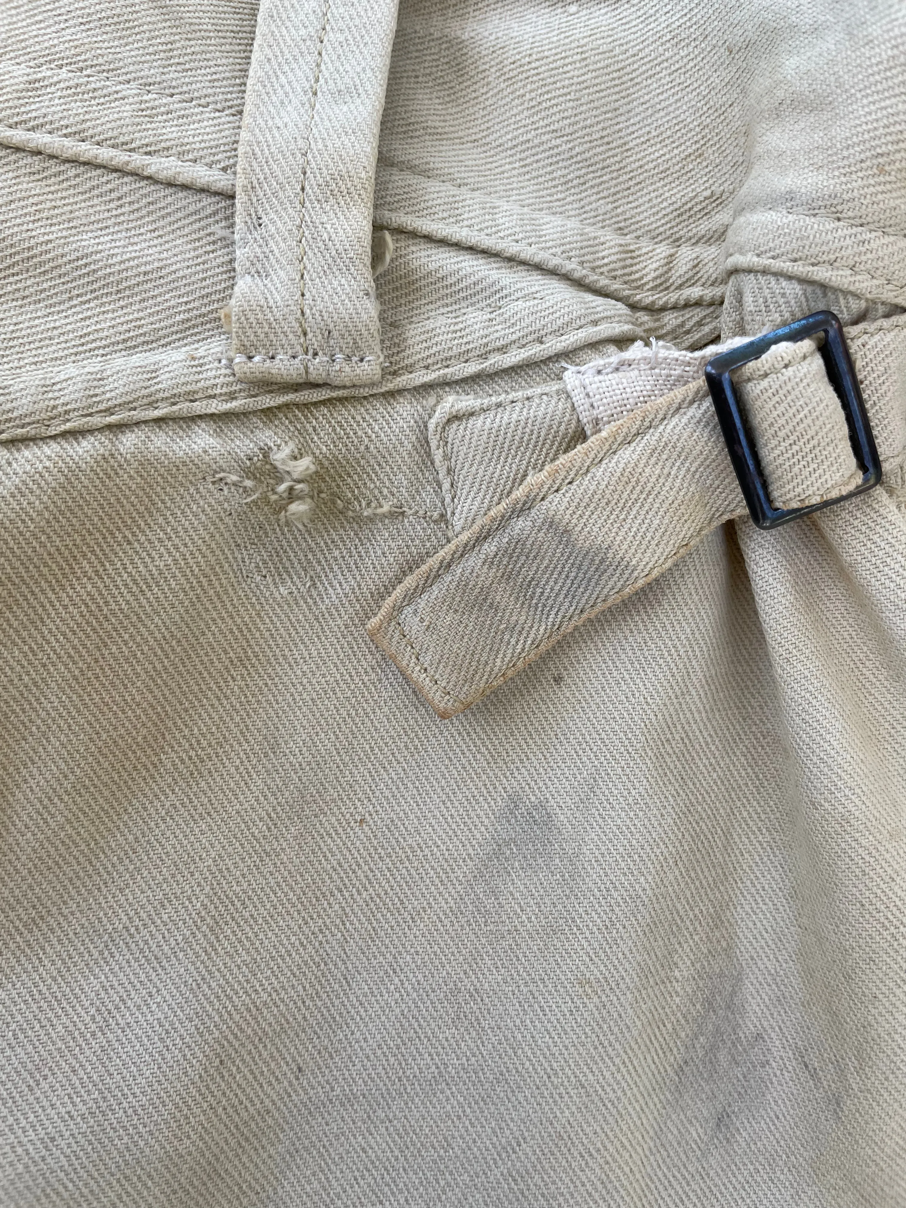 1930s Side Cinch Denim Button Fly Workwear