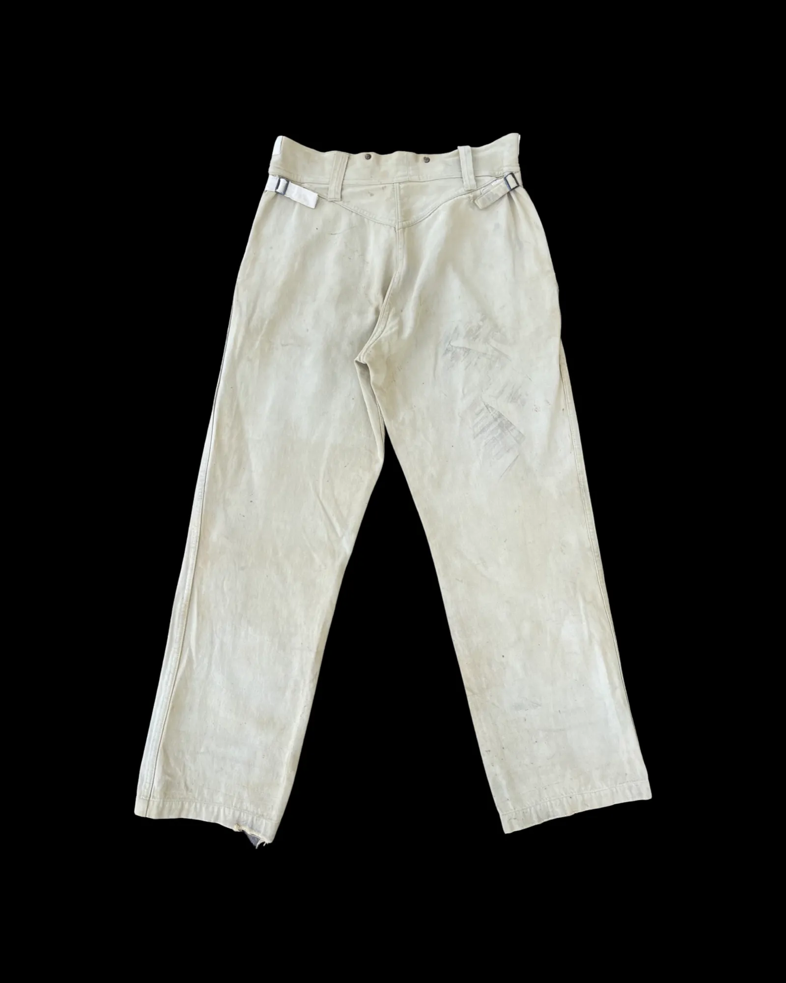 1930s Side Cinch Denim Button Fly Workwear
