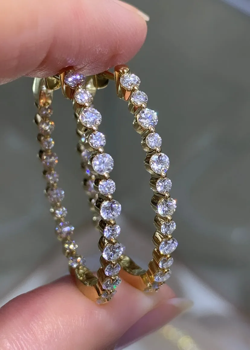 2.50ct tw Inside-out Diamond Hoop Earrings