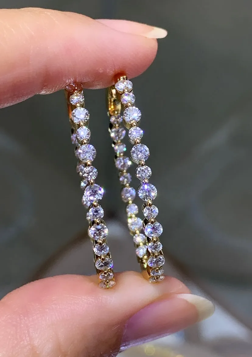 2.50ct tw Inside-out Diamond Hoop Earrings