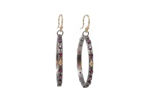 42 MM PURPLE GARNET CRIVELLI OPEN DROP EARRINGS