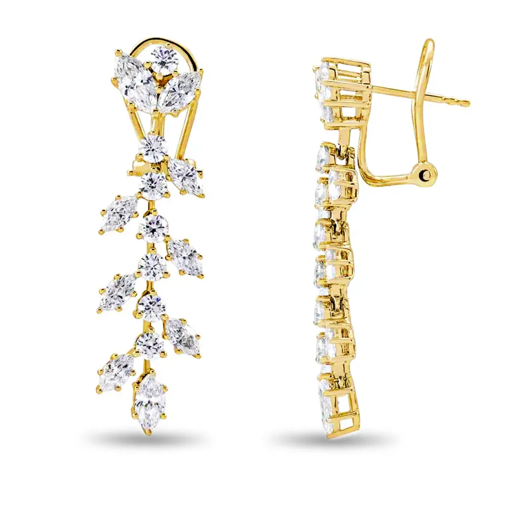 4.25 ct. Marquise Diamond Drop Earrings Flower Design