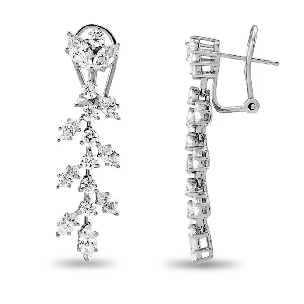 4.25 ct. Marquise Diamond Drop Earrings Flower Design