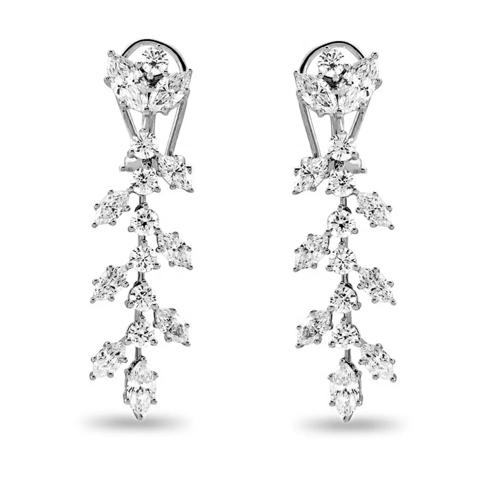 4.25 ct. Marquise Diamond Drop Earrings Flower Design