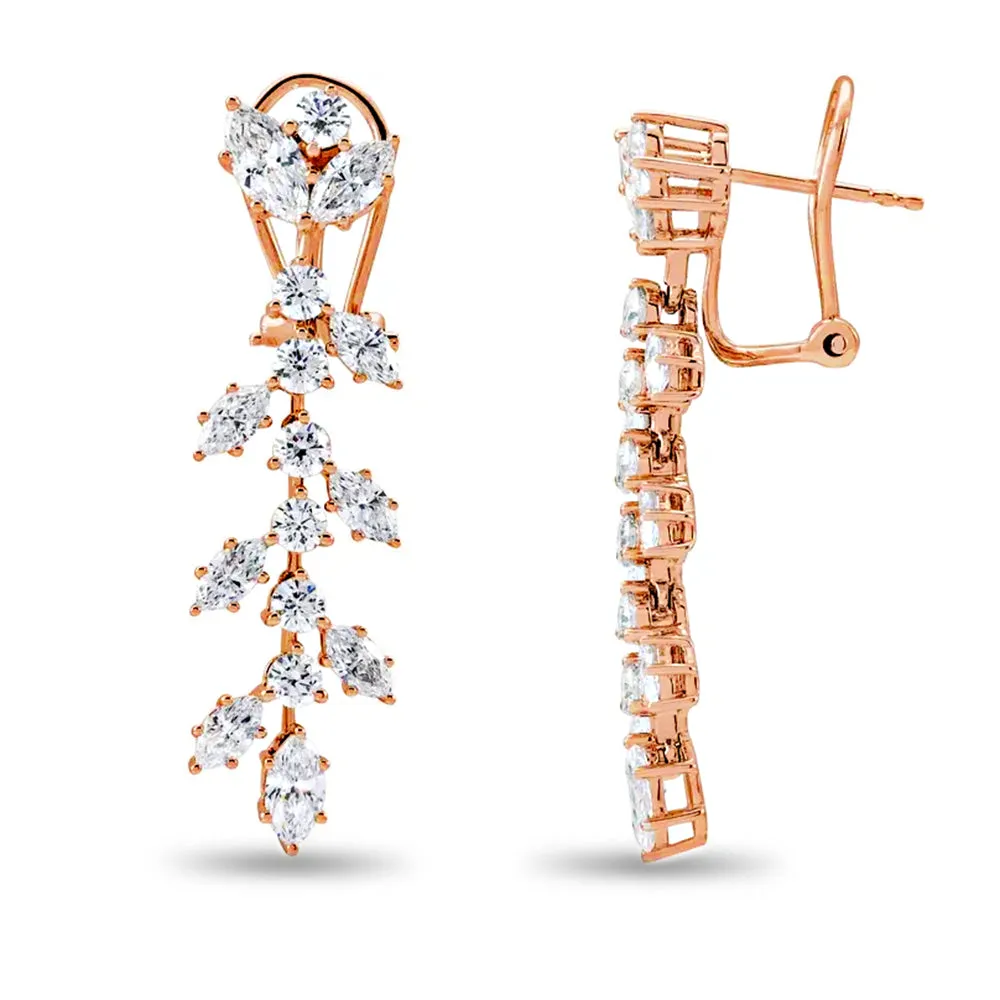 4.25 ct. Marquise Diamond Drop Earrings Flower Design