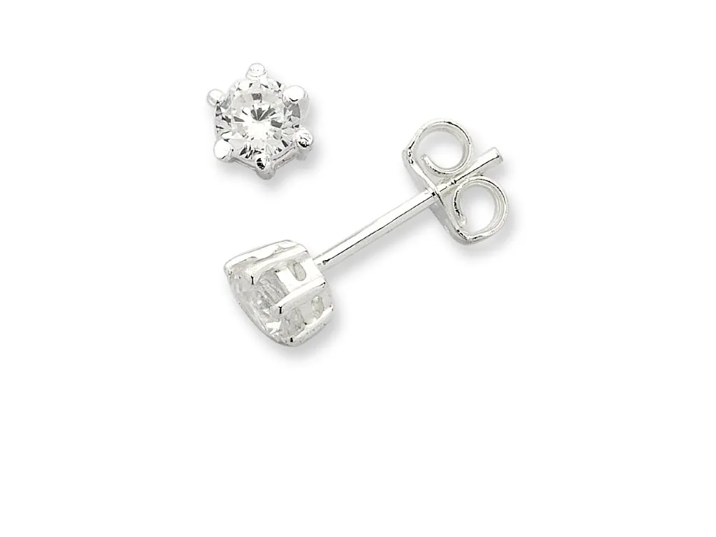 4mm Sterling Silver Stud Earrings