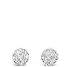 Absolute Silver Crystal Disc Stud Earrings