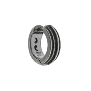 Acies Oxidized Silver Earring with Black Enamel