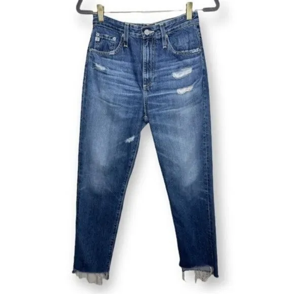 Adriano Goldschmeid 26 Phoebe Vintage High Waisted Tapered Leg Crop Jeans $255