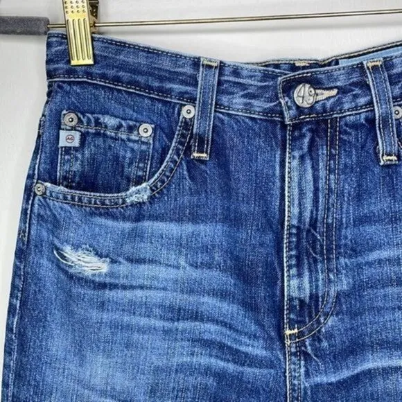 Adriano Goldschmeid 26 Phoebe Vintage High Waisted Tapered Leg Crop Jeans $255