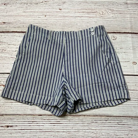 AG The Juliette Short Navy and White Stripe Sz 28