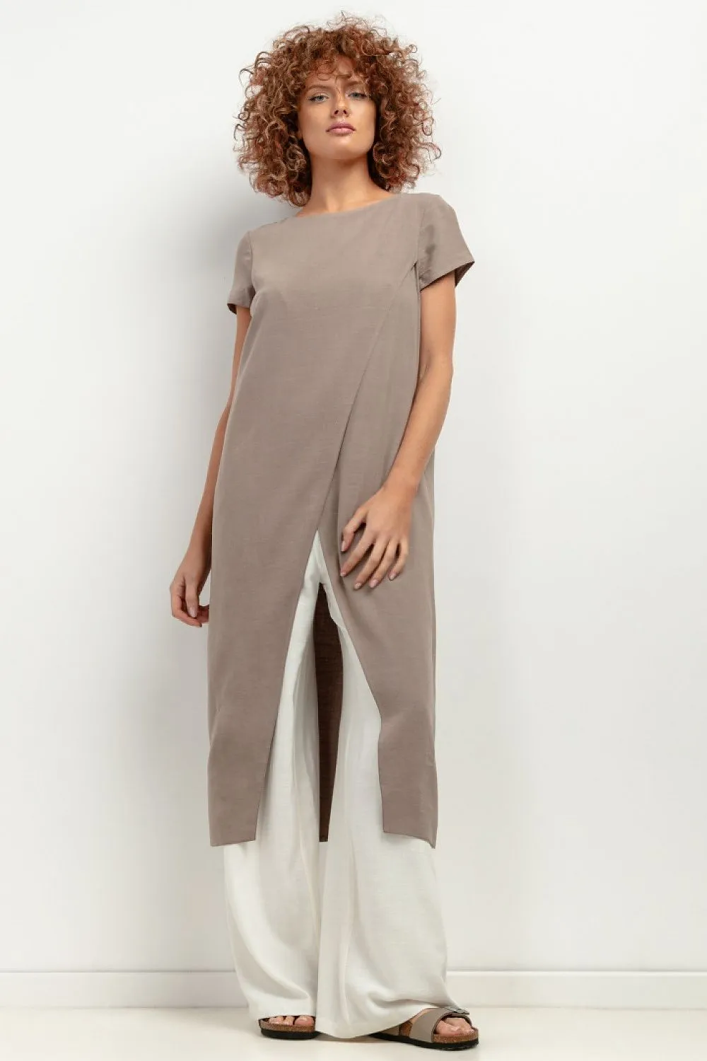 Airy Linen Blend Tunic Top