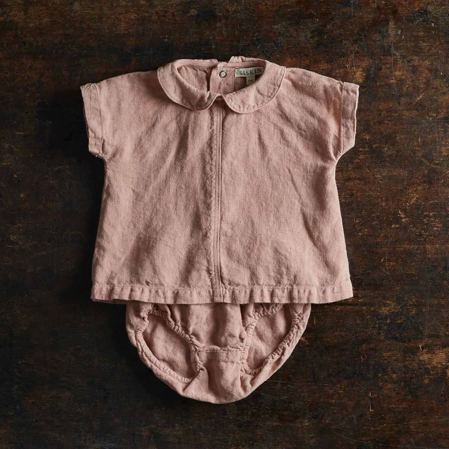Alder Baby Tunic Top - Linen - Peony
