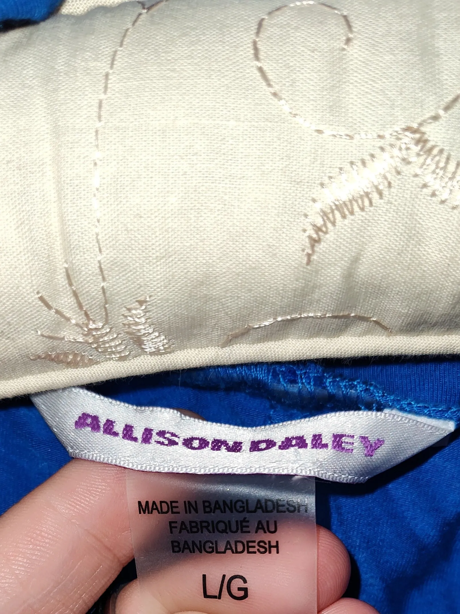 Allison Daley Blue Cowl Neck Blouse - size Large