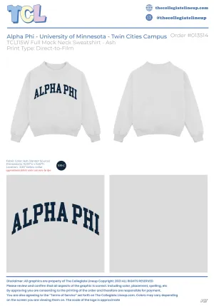 Alpha Phi University of Minnesota - Twin Cities Campus #13514