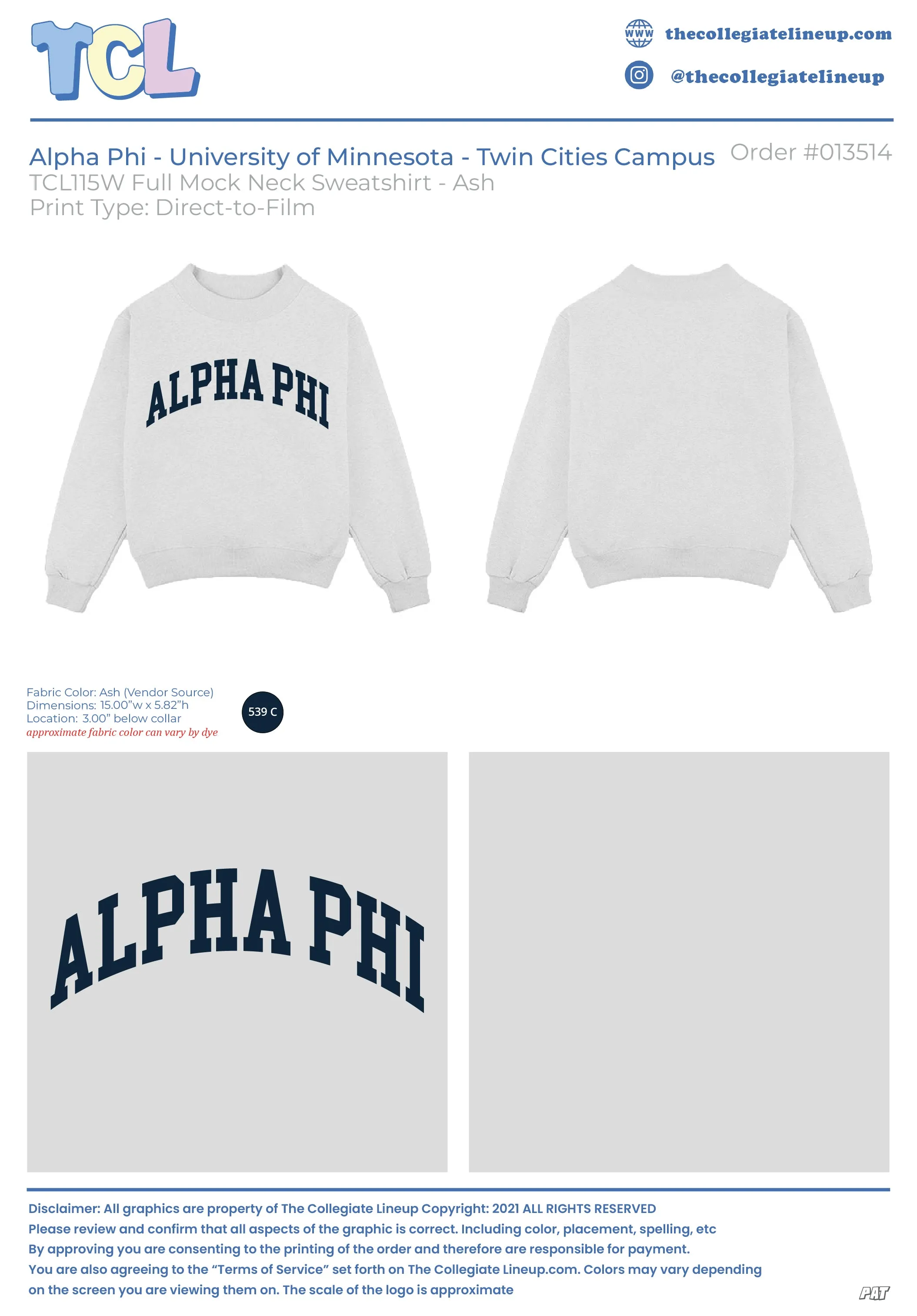Alpha Phi University of Minnesota - Twin Cities Campus #13514