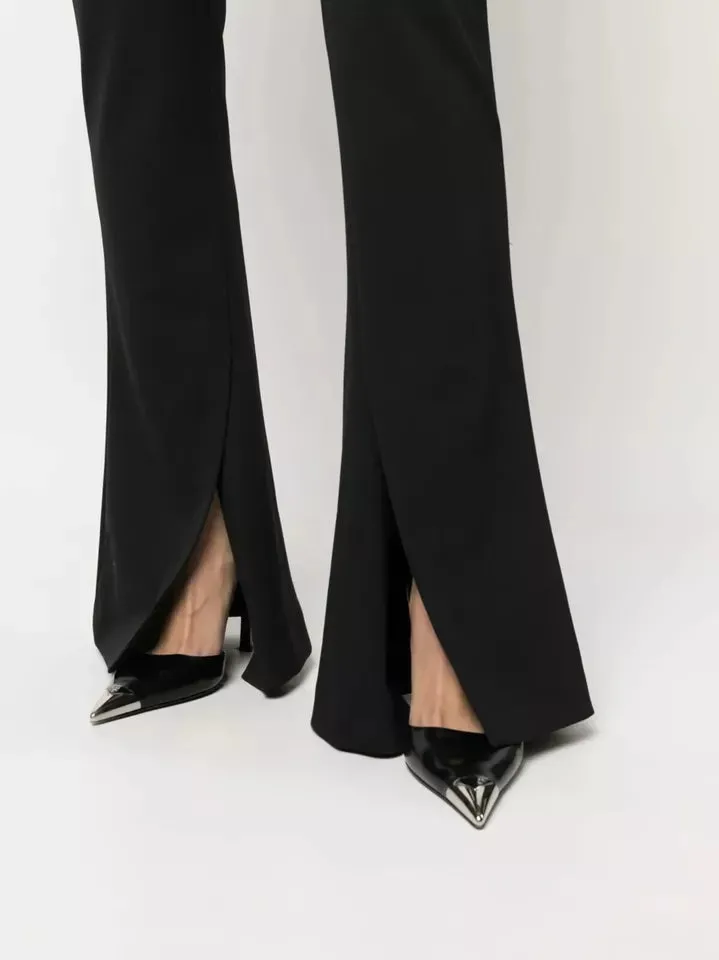 AMBUSH Italy. NEW W/O TAGS. Beige Wool Blend High-Waist Flare Split Pants