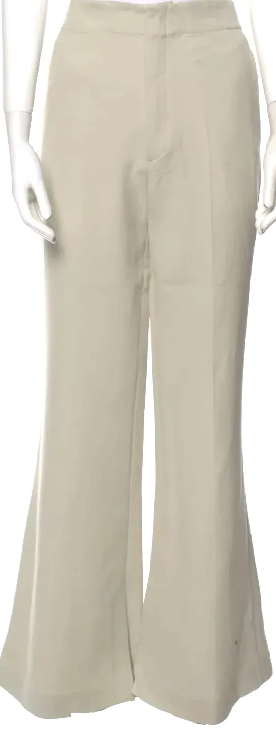 AMBUSH Italy. NEW W/O TAGS. Beige Wool Blend High-Waist Flare Split Pants