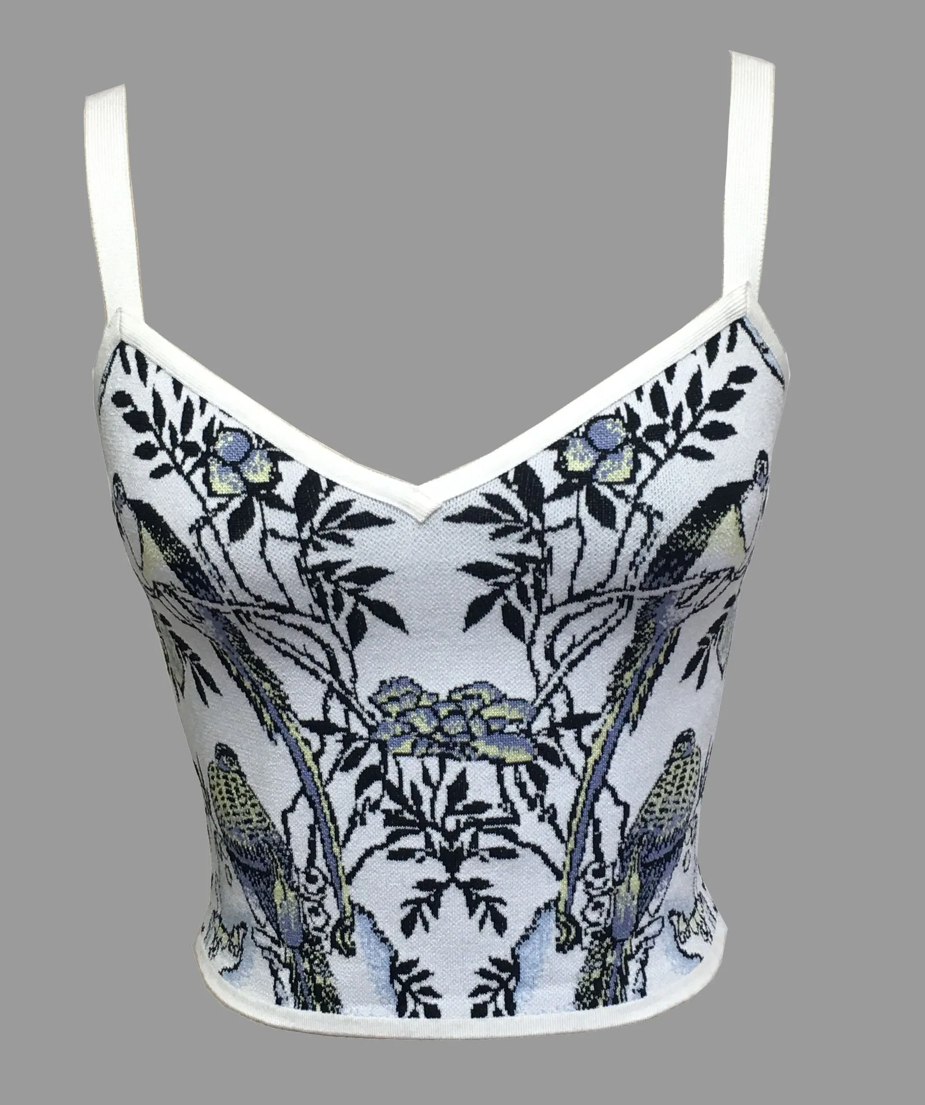 Anna Bird Jacquard Top in Off White